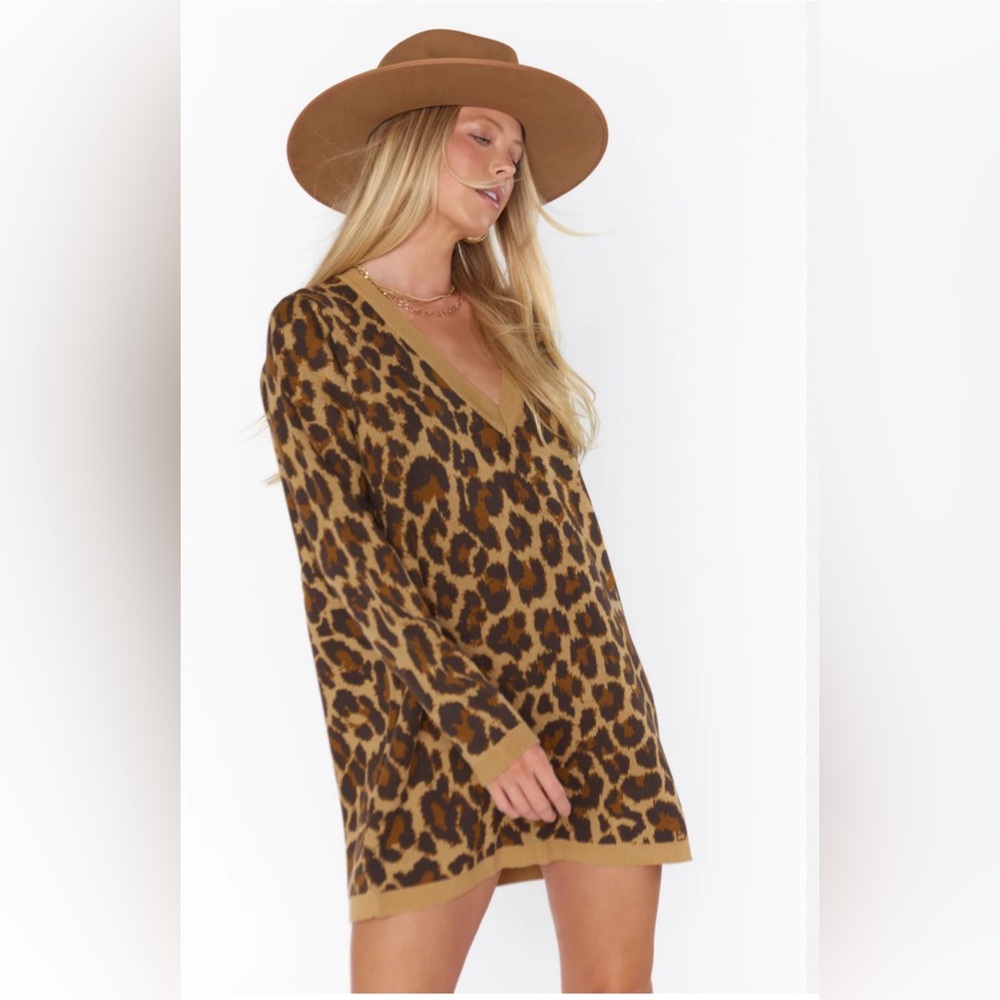 Show me your mumu Hartford sweater dress leopard size large